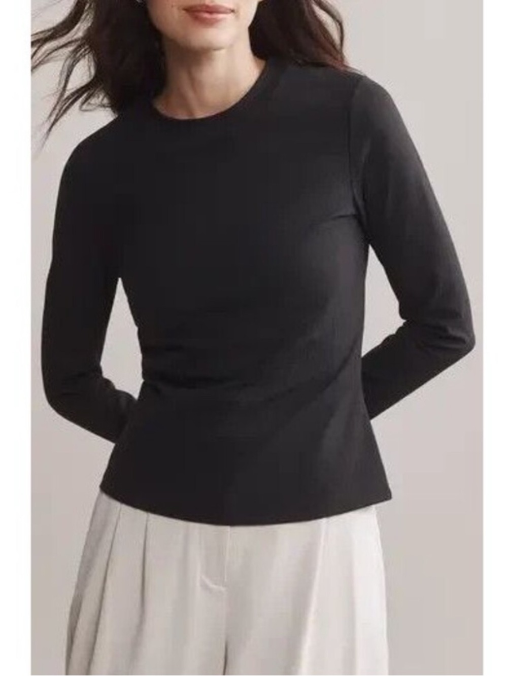 RHÔNE NWT Signature Modern Rib long sleeve -black -large